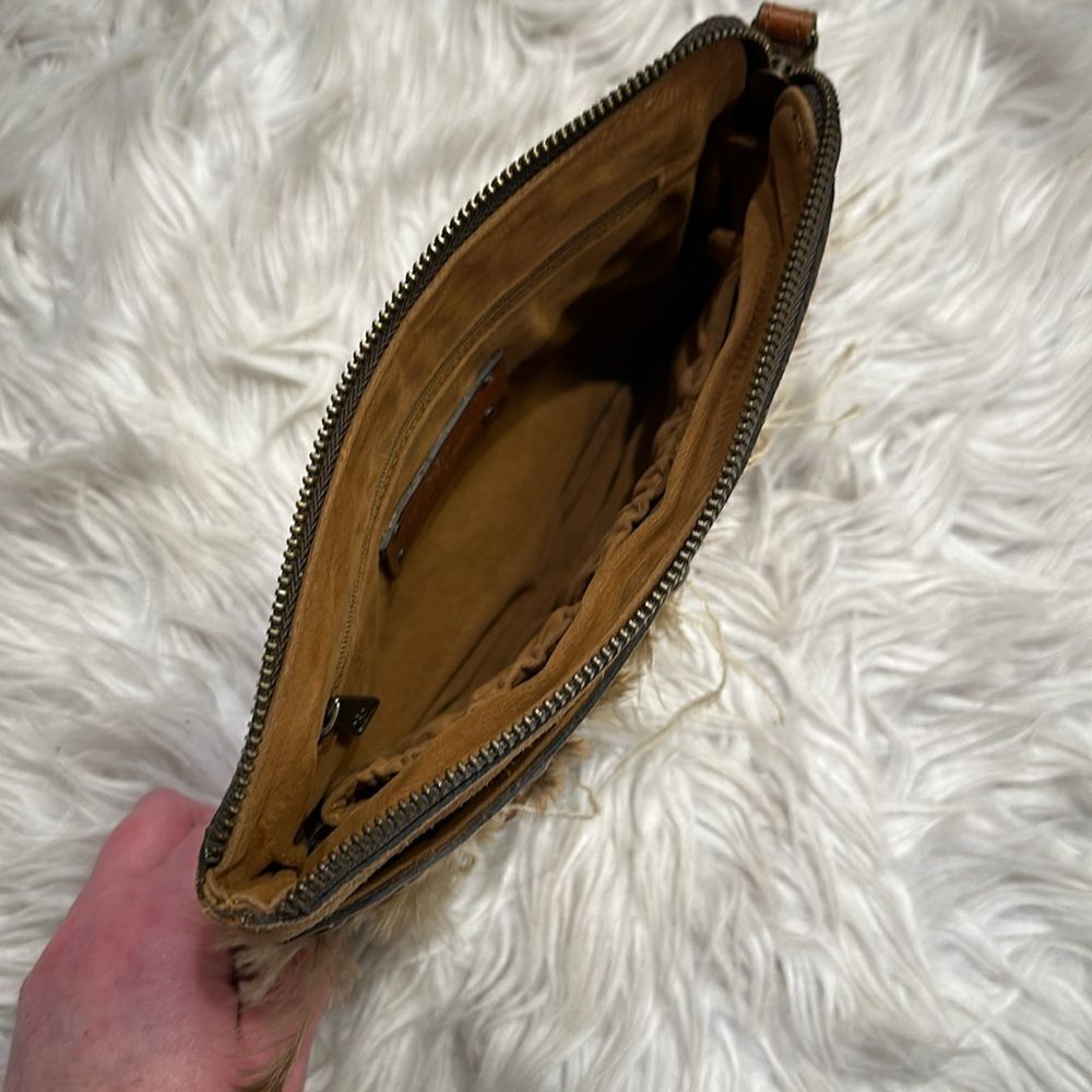 Patricia Nash Tan Suede and Leather Cassini Feather and Studded Wristlet - Picture 14 of 14